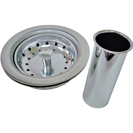 Prosource Sink Strainer, 4.4 in Dia, Chrome, For: Sink PMB-130