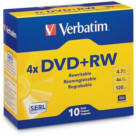 Verbatim Americas Verbatim DataLifePlus 94839 DVD Rewritable Media - DVD+RW - 4x - 4.70 GB - 10 / Pack - Silver 94839