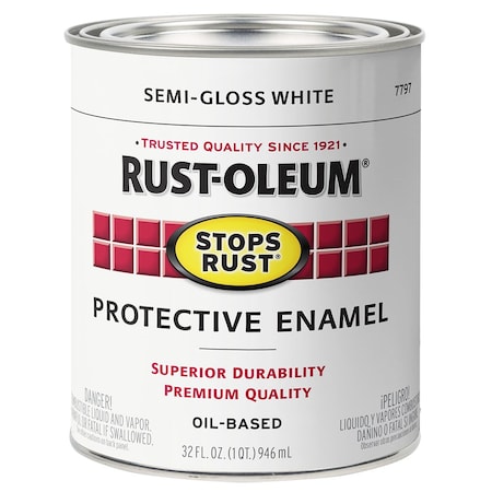 Stops Rust Qt White Protective Enamel, Semi-Gloss 7797502