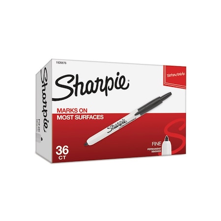 Sharpie Permanent Marker, Fine Tip, Retractable, 36 PK 1926876