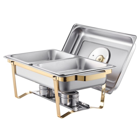 Vevor 5 Qt 2 Pack Round Chafing Dish Buffet Set Full-Size Pan Stainless Steel Silver, 2PK JZYYXCL5LBL2