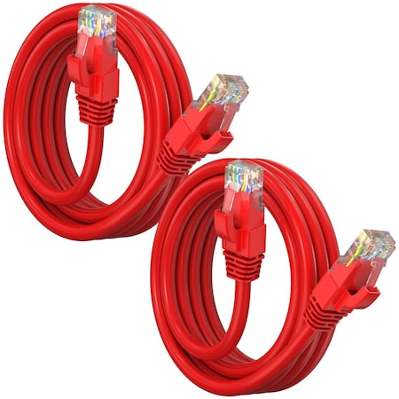 Maximm Cat6 Ethernet Cable 6ft 10Gbps 550MHz UTP, 2PK, Red, 2PK CAT6CCA-6RD-2PK