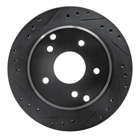 Dynamic Friction Co DFC Brake Rotor - Drilled and Slotted - Black 633-47016L