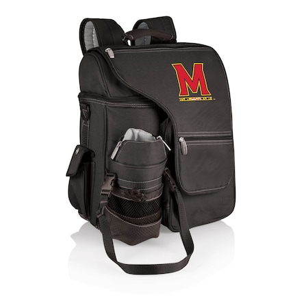 Picnic Time Family Of Brands NCAA Maryland Terrapins Turismo Backpack Cooler with Water Bottle CarrierBlack 641-00-175-314-0