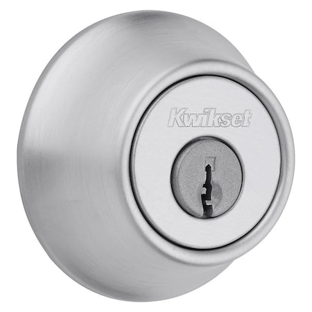 Kwikset 660 Series Deadbolt, 3 Grade, Keyed Key, Zinc, Satin Chrome, 2-3/8, 2-3/4 in Backset 66026D6ALSTRKPK3