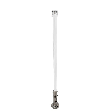 Seaview 24" Manually Folding Light Post w/316 Stainless Steel Base and LTBLED12C5 Navigation Light SVMHB124LEDSSW