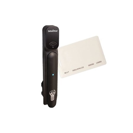 Southco Electronic Locking Swinghandle, HID 125kHz Card Reader, Wiegand Output, High Security DIN Lock H3-EM-68-100-10