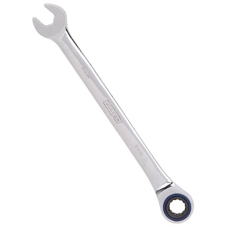 Vulcan Combination Wrench, Metric, 9 mm Head, Chrome Vanadium Steel, Polished Mirror PG9MM