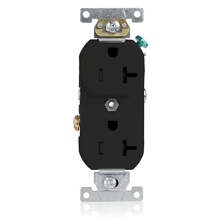 Leviton Plugs&Rcptcls, 20A, 125VAC, Blk, Thrmplstc TCR20-E