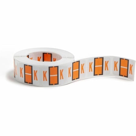 Smead A-Z COLOR-CODED END TAB FILING LABELS, K, 1 X 1.25, WHITE, 500/ROLL 67081
