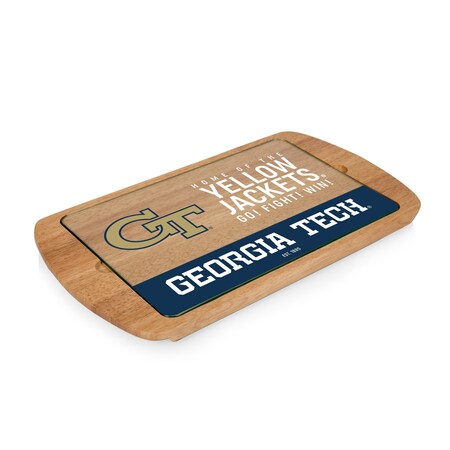 Picnic Time Family Of Brands NCAA Georgia Tech Yellow Jackets Billboard Glass Top Cheese Board - Charcuterie Boards, Parawood 911-01-505-194-0