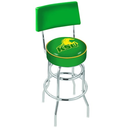 Holland Bar Stool Co 25" Chrome 2-Ring Kentucky State University Swivel Bar Stool, Back L7C425KYStUn