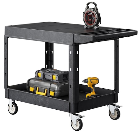 Vevor Utility Service Cart 2 Shelf 550LBS 2 Swivel Wheels & 2 Fixed Wheels JY-UC02C-5440