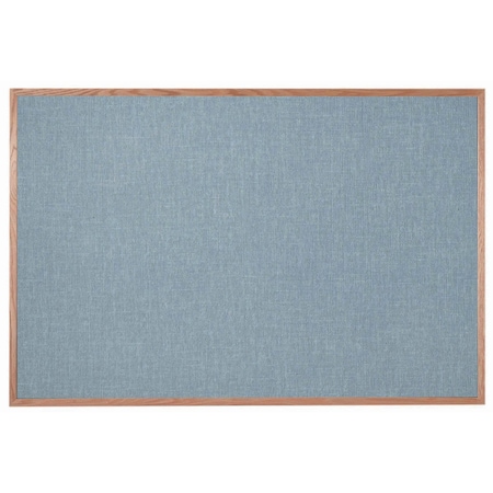 Aarco Designer Fabric Bulletin Board w/ an Oak Frame, Frame: Clear Lacquer, Board: Gray Mix 48''Hx72''W OF4872012