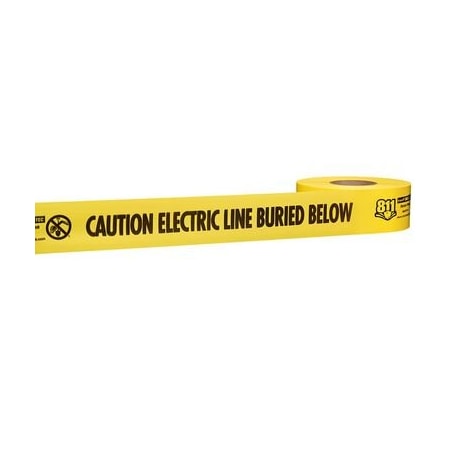 Empire Level Standard Non Detectable Tape Electric Line Yellow Utility 811 Tape  6in x 1000ft 22-205