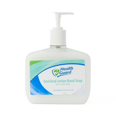 Medline HealthGuard Enriched Lotion Hand Soap with Aloe Vera, Scented, 16-oz. Bottle, 12PK MSC098114