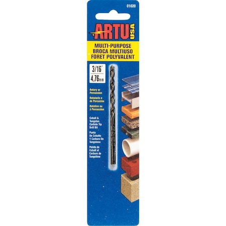 Artu 3/16'' Cobalt General Purpose Drill Bit 1020