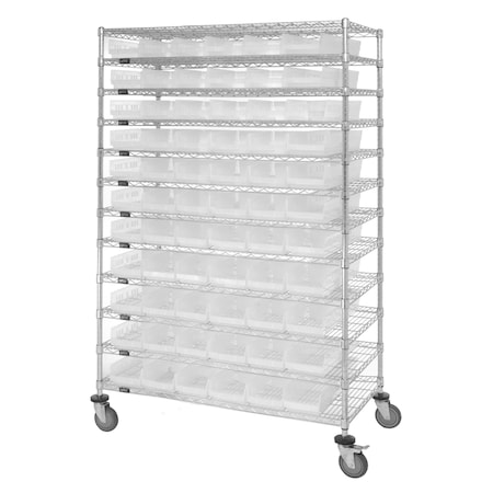 Quantum Storage Systems WIRE SHELVING UNIT W/176 RED BINS WR74-1872-176103RD