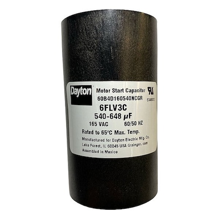 Dayton Motor Start Capacitor, Round 6FLV3