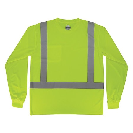 Ergodyne Hi-Vis Shirt, 4XL, Lime, Long Sleeve 21878