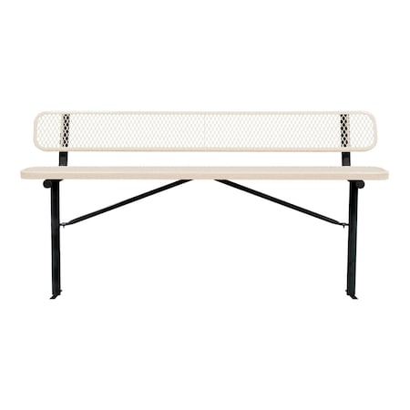 Leisure Craft Bench/Back, Ingroud Mount, 8ft., Sandstone B8WBIG-SANDSTONE