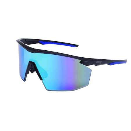 Pyramex PMXSPEC, Safety Glasses, Anti-Fog, Blue Mirror Lens, Black/Blue Frame SB11265ST