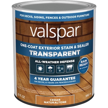 Valspar Transparent Deck Stain Cedar Natural Tone 1 Qt. VL1028074-14