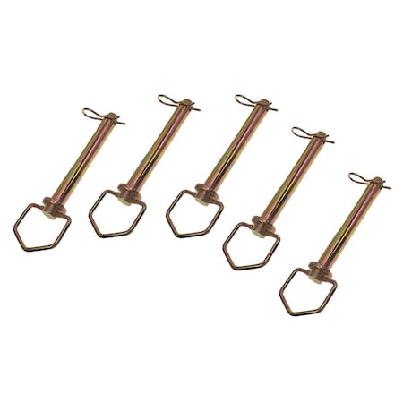 Mytee Products AgraLink 5 Pc Zinc Plated Swivel Hitch Pin 1/2 inx4-1/4 in w/ Clips For Tractor, 5PK HP-75190x5