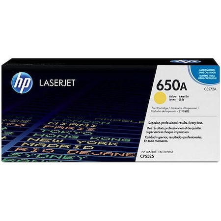 Hp 650A Yellow Original LaserJet Toner Cartridge, 15,000 Yield CE272A