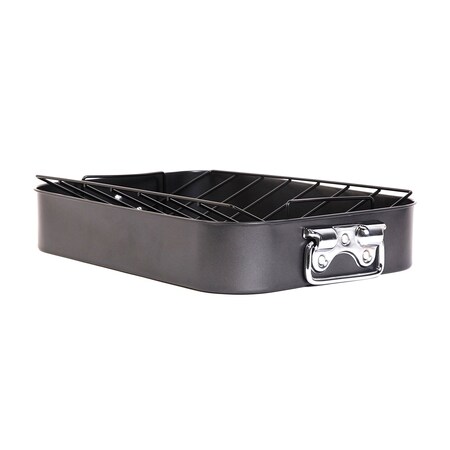 Gibson Home Top Roast 16 Inch Roaster with Metal Rack in Black 63665.02