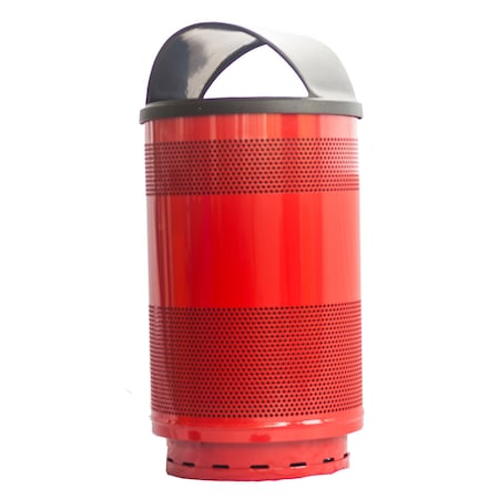 Witt Industries Outdoor Perforated Receptacle with Hood Top, 55 gallons, Burgundy SC55P-01-PR-HT