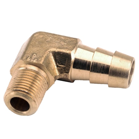Anderson Metals 1/2 in. Hose Barb in. X 3/8 in. D MPT Brass 90 Degree Elbow 757020-0806AH