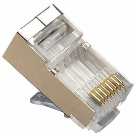 Platinum Tools RJ45 8P8C, CAT5E SHIELDED, HP, ROUND-SOLID 3-PRONG. PKG 100PC/BAG. 106180