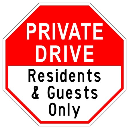 Sign Solutions Usa Traffic Sign, 24 in Width, Aluminum Sign, Octagon DCS10HWT2424CUS00223