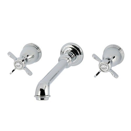 Kingston Brass Two-Handle Wall Mount Tub Faucet, Polished Chrome KS7021BEX