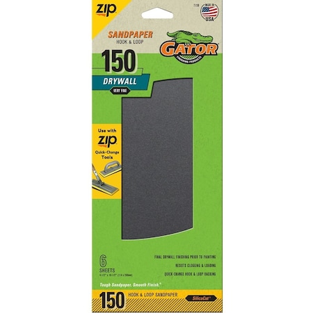 Gator Sandpaper Drywl 4.5X10.25 150 7159