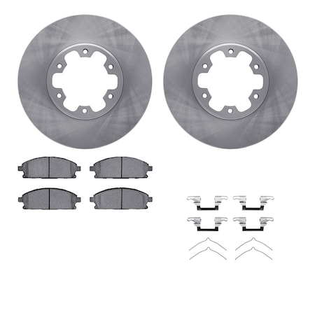 Dynamic Friction Co DFC Brake Rotor with 5000 Brake Pads and Hardware Kit 6512-67444