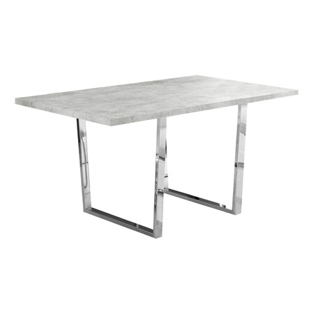 Homeroots 59" Gray And Silver Metal Sled Base Dining Table 332624