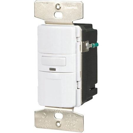 Cooper Industries Eaton Wiring Devices Motion Sensor Switch with Nightlight and LED, 8.3 A, 120 V, 1 -Pole, Motion Sensor OS310U-W-K-L