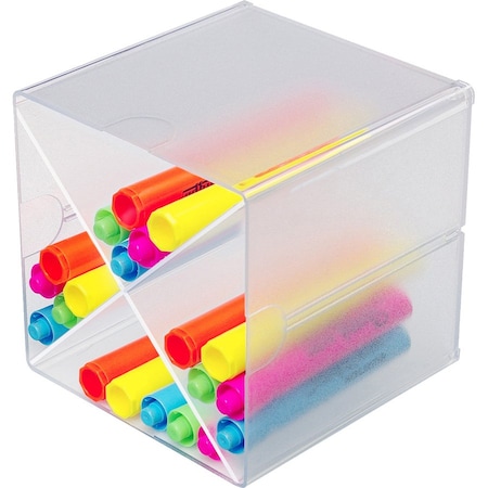 Deflecto Desktop Organizer, Clear, Plastic DEF350201