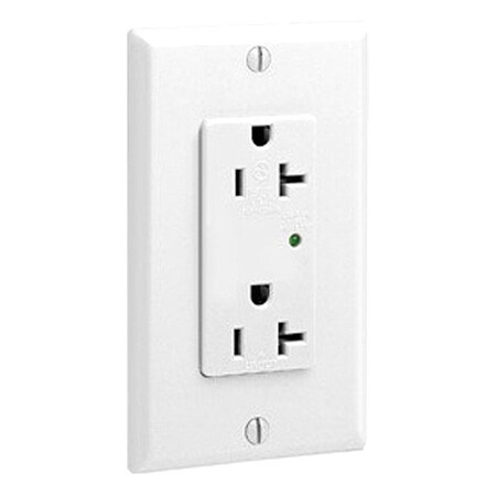 Leviton PlugsandReceptacles, 20A, 125VAC, Wht, Nylon 5380-W