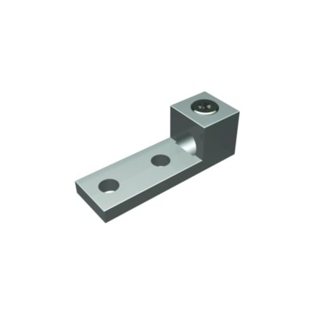 Burndy Aluminum Universal Terminal, 2 Hole, 2 AWG-600 kcmil, 1/2 in Stud, Al/Cu, Tin Plated KA36U2N
