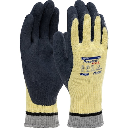 Towa Seamless Knit A4 Kevlar Glove with Latex Coated MicroFinish Grip on Palm & Fingers, 12PK 09-K1444/XL