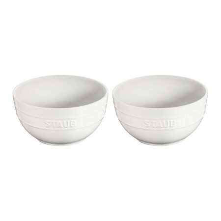 Staub Ceramic 2-pc Large Universal Bowl Setand, White 1015112