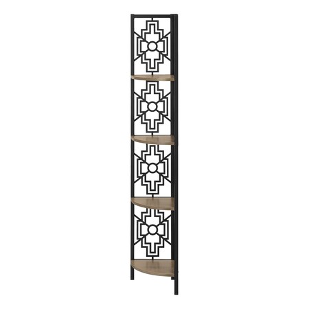 Homeroots Taupe Metal Four Tier Corner Bookcase 376534