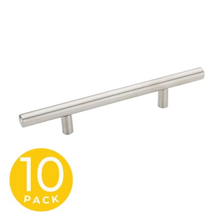 Sapphire T-Bar Style 3-3/4 in. (96 mm) CTC Modern Brushed Nickel Cabinet Hardware Handle/Pull (10-Pack) SP-HW3-3/4-SS-M-10