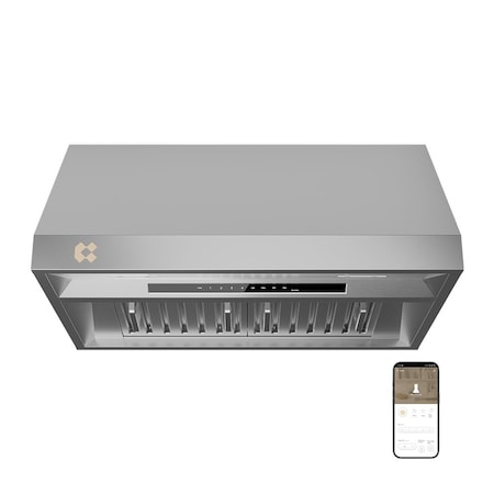 Wrightmaster 36 in. Convertible Vent Under Cabinet Range Hood in Silver with Dishwasher-Safe Baffle Filters ZR-CAS36928A