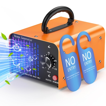 Edendirect 10000 sq. ft. High Capacity HEPA-True Ozone Generator Odor Removal in Orange with Fan and Timer ZR-CYA80C-MINI