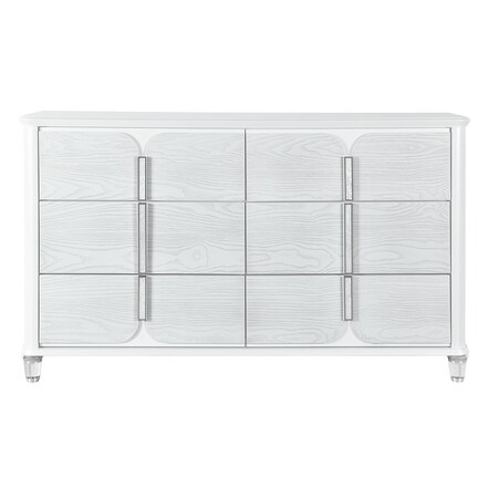 Homeroots 63" Gray Wood Six Drawer Double Dresser 633703