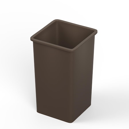 Regal Altair 35 Gallon Square Brown Plastic Trash Can, Heavy Duty Resin Construction ZR-TC-100-SQ35BR